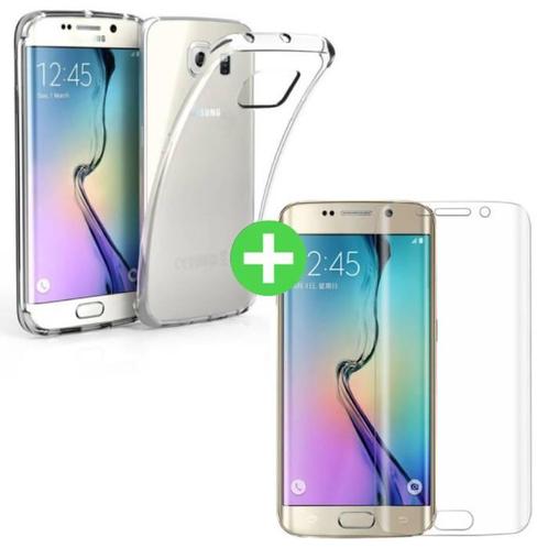 Samsung Galaxy S6 Edge Transparant TPU Hoesje + Screen, Telecommunicatie, Mobiele telefoons | Hoesjes en Screenprotectors | Overige merken