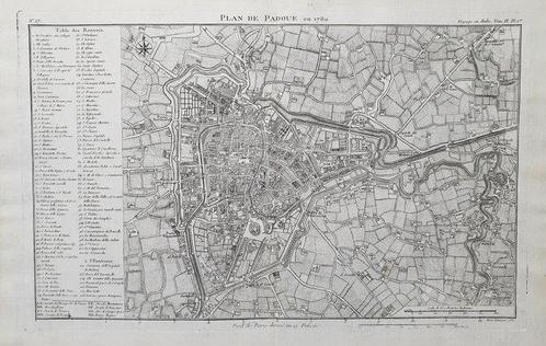 Europa - Italië / Veneto / Padua; J.J.F. De Lalande - Plan, Boeken, Atlassen en Landkaarten