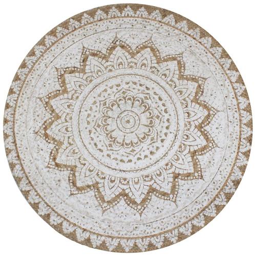 vidaXL Tapis Jute tressé imprimé 150 cm rond, Maison & Meubles, Ameublement | Tapis & Moquettes, Neuf, Envoi