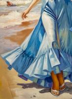 Vladimir Petrov (1945) - Élégante au Bord de Mer - French, Antiek en Kunst