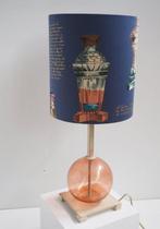 Iron and glass/shadow Fornasetti fabric - Tafellamp - ., Antiek en Kunst