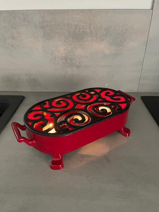 Staub - Theelichthouder Warmteplaat, emailleerde gietijzeren, Antiek en Kunst, Antiek | Keukengerei