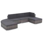 vidaXL 6-delige Loungeset met kussens poly rattan grijs, Tuin en Terras, Tuinsets en Loungesets, Verzenden, Nieuw, Loungeset