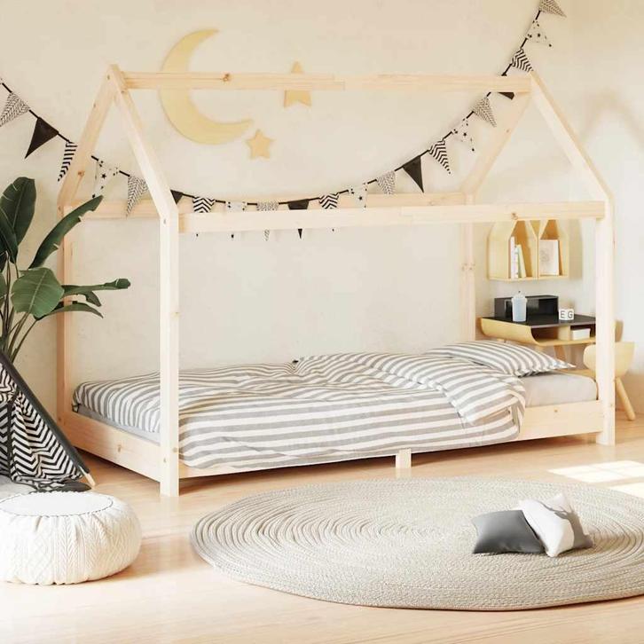 vidaXL Kinderbedframe massief grenenhout 80x160 cm, Kinderen en Baby's, Kinderkamer | Bedden, Nieuw, Verzenden