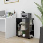 vidaXL Kast verrijdbaar 60x35x75 cm spaanplaat hoogglans zwa