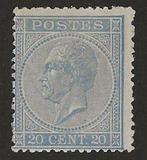 België 1867 - 20c Hemelsblauw - Leopold I in profiel - t15 -, Gestempeld