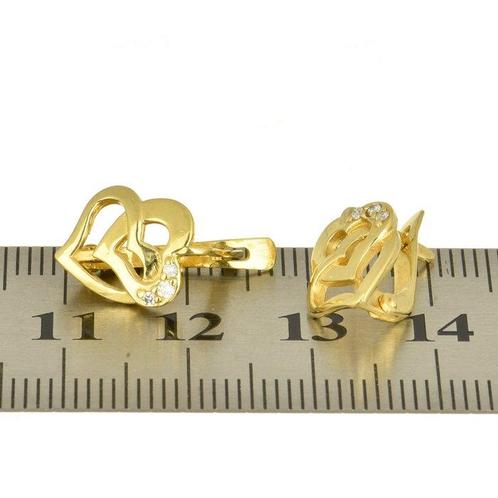 Boucles doreilles - 18 carats Or jaune Diamant (Naturelle), Handtassen en Accessoires, Oorbellen