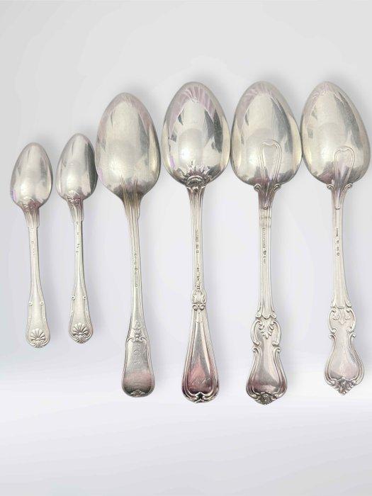 Lepel (6) - Antieke zilveren lepels – 6 stuks – Zweden, ca., Antiek en Kunst, Antiek | Zilver en Goud