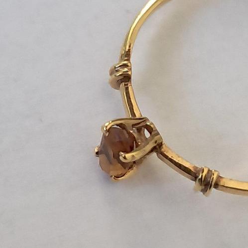 Zonder Minimumprijs - Ring - 18 karaat Geel goud Citrien, Handtassen en Accessoires, Ringen