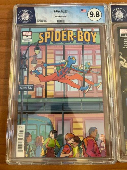 Spider-Boy #6 + #7 Natacha Bustos Variant - EGC 9.8 + 9.8 -, Boeken, Strips | Comics