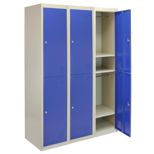 3 x Lockerkast Metaal - Blauw - tweedeurs - Flatpack, Maison & Meubles, Armoires | Casiers, Envoi