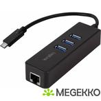 LogiLink UA0283 Ethernet 1000Mbit/s netwerkadapter/ USB hub, Nieuw, Verzenden