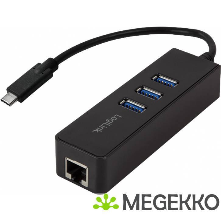 LogiLink UA0283 Ethernet 1000Mbit/s netwerkadapter/ USB hub, Computers en Software, Overige Computers en Software, Nieuw, Verzenden