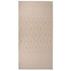 vidaXL Buitenkleed met patroon platgeweven 100x200 cm bruin, Huis en Inrichting, Stoffering | Tapijten en Vloerkleden, Verzenden