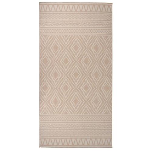 vidaXL Buitenkleed met patroon platgeweven 100x200 cm bruin, Huis en Inrichting, Stoffering | Tapijten en Vloerkleden, Nieuw, Verzenden