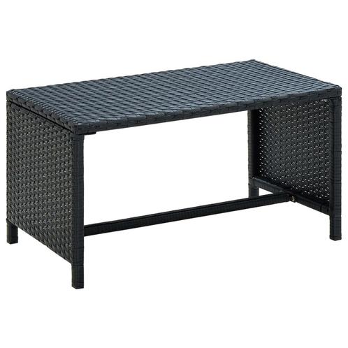 vidaXL Table basse Noir 70x40x38 cm Résine tressée, Maison & Meubles, Tables | Tables de salon, Neuf, Envoi