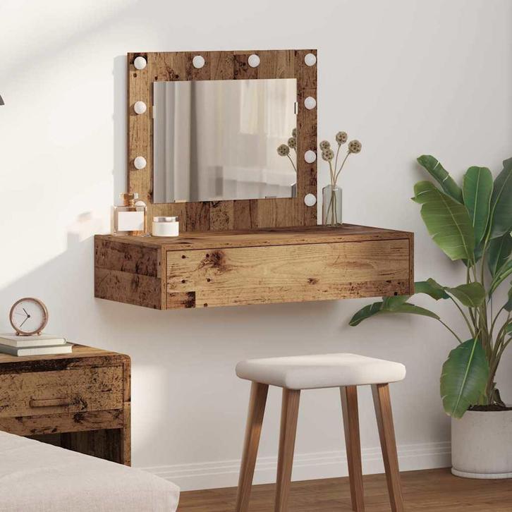 vidaXL Kaptafel met lade met opslag Bruin 83 x 40 x 70 cm, Huis en Inrichting, Tafels | Kaptafels, Nieuw, Verzenden