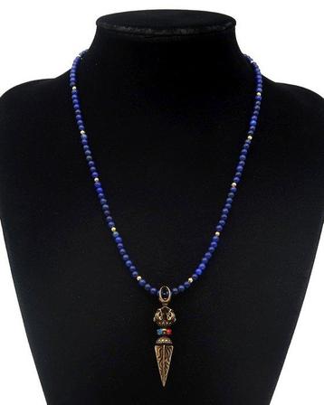 Lapis-lazuli - Collier bouddhiste - Phurba - Protection, Antiquités & Art
