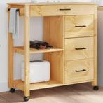 vidaXL Keukentrolley MONZA 84x40x90 cm massief grenenhout, Huis en Inrichting, Verzenden, Nieuw