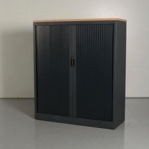 Roldeurkast Vepa - Antraciet - Beuken topblad - 140 x 120 cm, Huis en Inrichting, Kasten | Roldeurkasten en Archiefkasten, Gebruikt