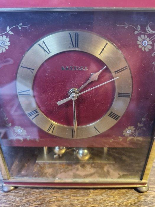 Tafelklok - Hettich - messing, metaal, glas - 1960-1970, Antiek en Kunst, Curiosa en Brocante