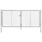 vidaXL Poort 306x175 cm gegalvaniseerd staal zilverkleurig