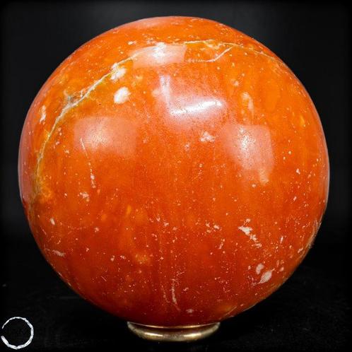 Natuurlijke intens oranje zonnecalcietbol , Brazilië- 822.28, Verzamelen, Mineralen en Fossielen