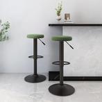 vidaXL Tabourets de bar lot de 2 vert foncé velours, Verzenden, Neuf