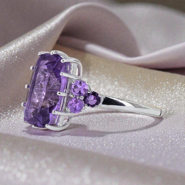 Zonder minimumprijs - Ring Verguld Amethist - 18k goud, Handtassen en Accessoires, Ringen