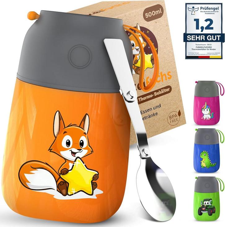 2dekans | Funkelfuchs thermoskan voor Kinderen - 100%, Zakelijke goederen, Horeca | Keukenapparatuur, Ophalen of Verzenden