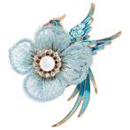 Fako Bijoux - Broche - Vogel - Phoenix Met Bloem - 60x65mm -, Handtassen en Accessoires, Broches, Verzenden, Nieuw