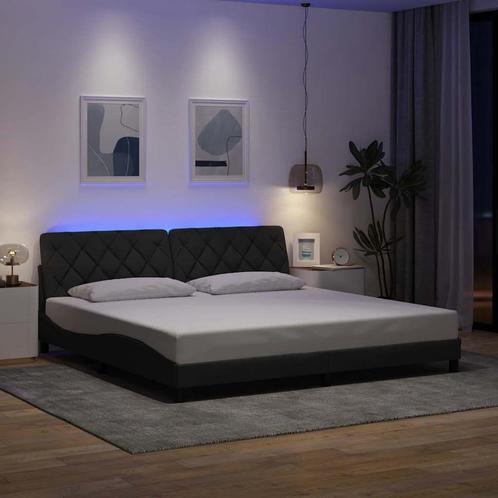 vidaXL Bedframe met LED zonder matras 200x200 cm stof, Huis en Inrichting, Slaapkamer | Bedden, Nieuw, Verzenden