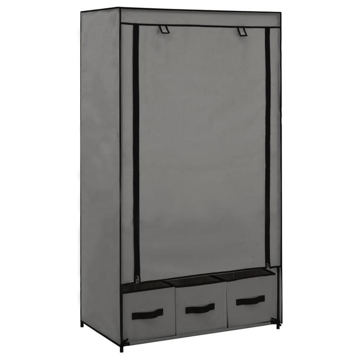 vidaXL Kledingkast 87x49x159 cm stof grijs, Huis en Inrichting, Kasten | Kleerkasten, Nieuw, Verzenden