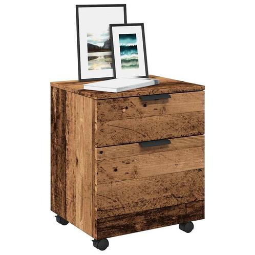 vidaXL Dossierkast verrijdbaar 45x38x54cm bewerkt hout oud, Huis en Inrichting, Kasten | Overige, Nieuw, Verzenden