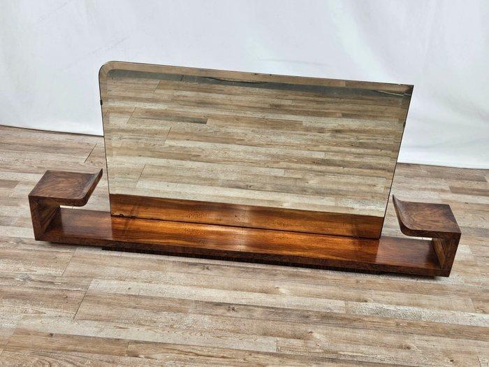 Spiegel- Art deco spiegel uit de jaren 30 in notenhout. -, Antiek en Kunst, Kunst | Designobjecten