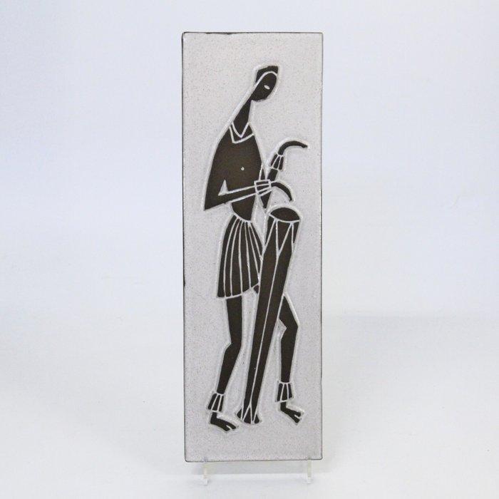Grote chanoir wandtegel - Westraven - Afrikaanse trommelaar, Antiquités & Art, Antiquités | Verre & Cristal