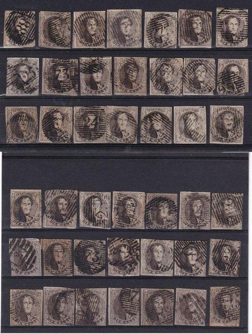 België 1851/1861 - partij ongetande medaillons, met en, Postzegels en Munten, Postzegels | Europa | België