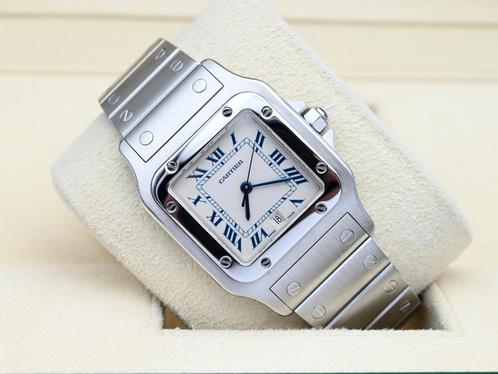Cartier Santos Ref. 1564 Year 1990s (Box), Handtassen en Accessoires, Horloges | Heren, Staal, Zo goed als nieuw, Goud, Overige merken