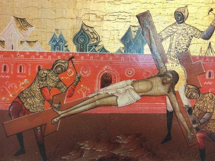 Icoon - Christi ophanging aan het kruis. - Hout - Geen, Antiek en Kunst, Kunst | Niet-Westerse kunst