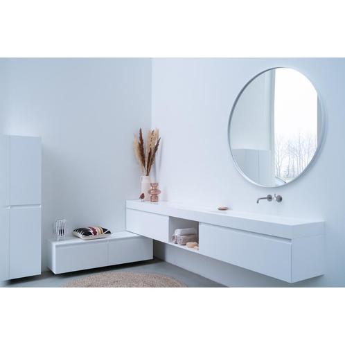 INK Spiegel Rond Mat Wit Aluminium Kader 60 x 3,5 cm, Doe-het-zelf en Bouw, Sanitair, Bad, Nieuw, Ophalen of Verzenden