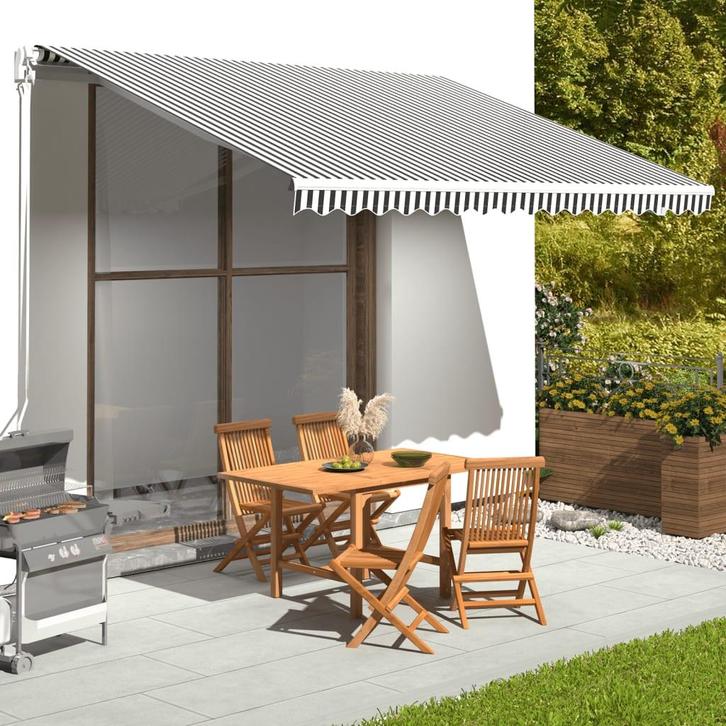 vidaXL Vervangingsdoek voor luifel 4x3 m antracietkleurig en, Tuin en Terras, Zonneschermen, Nieuw, Verzenden