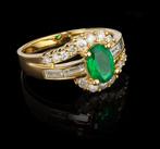 Marconi Genève - Ring Geel goud Smaragd - Diamant, Bijoux, Sacs & Beauté