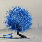 Andrea Candreva (XX) - Spiaggia con lalbero azzurro, Antiek en Kunst, Kunst | Schilderijen | Klassiek