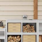 vidaXL Houtverf Grijs 16,5 x 16,5 x 16 cm Wandprint, Doe-het-zelf en Bouw, Verzenden, Nieuw