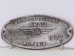 Wagen schild Uzina De Vagoane ARAD Romania Nr 95968 1972, Ophalen of Verzenden, Gebruikt, Overige typen
