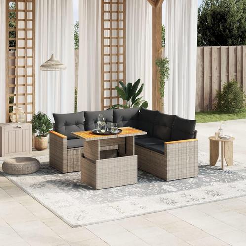 vidaXL Salon de jardin 6 pcs avec coussins gris résine, Jardin & Terrasse, Ensembles de jardin, Salons de jardin, Neuf, Envoi