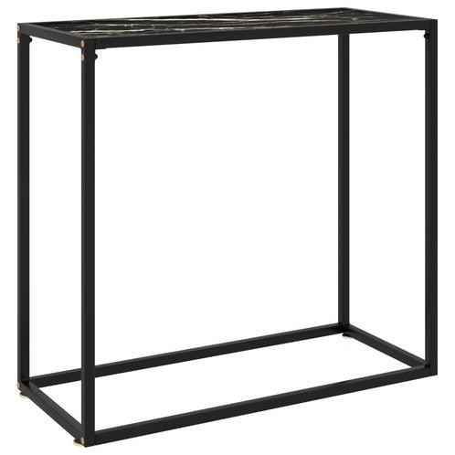 vidaXL Wandtafel 80x35x75 cm gehard glas zwart, Huis en Inrichting, Tafels | Bijzettafels, Nieuw, Verzenden