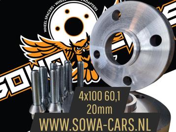 Spacers 20mm Renault Clio Twingo 4x100 60,1 Spoorverbreders, Ophalen of Verzenden