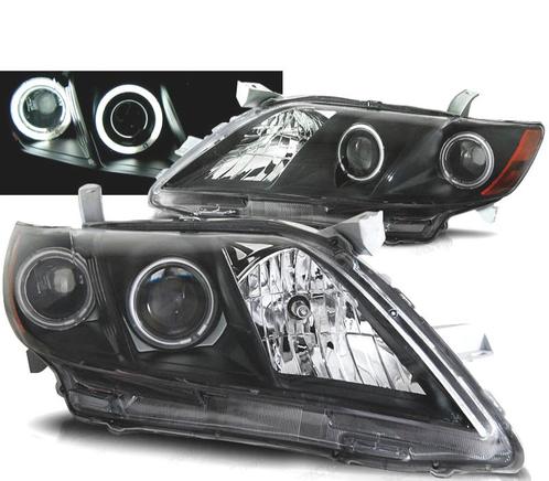 Phares Pour Toyota Camry 6 Xv40 06-09 Angel Eyes Noir, Auto-onderdelen, Verlichting, Verzenden