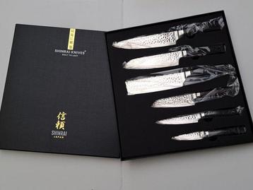 Shinrai Japan - 6 Piece professional knives set - Hammered beschikbaar voor biedingen